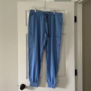 MIMs ceil blue jogger scrub pants
